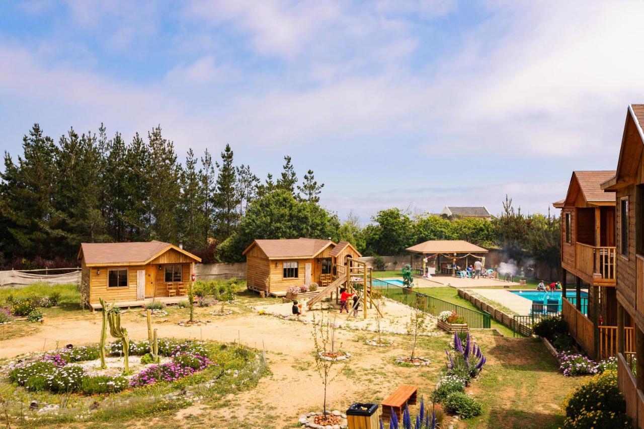 Cabana En Tunquen Con Parrilla, Fogon, Piscina Y Bosque Kültér fotó