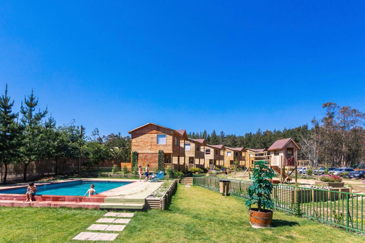 Cabana En Tunquen Con Parrilla, Fogon, Piscina Y Bosque Kültér fotó