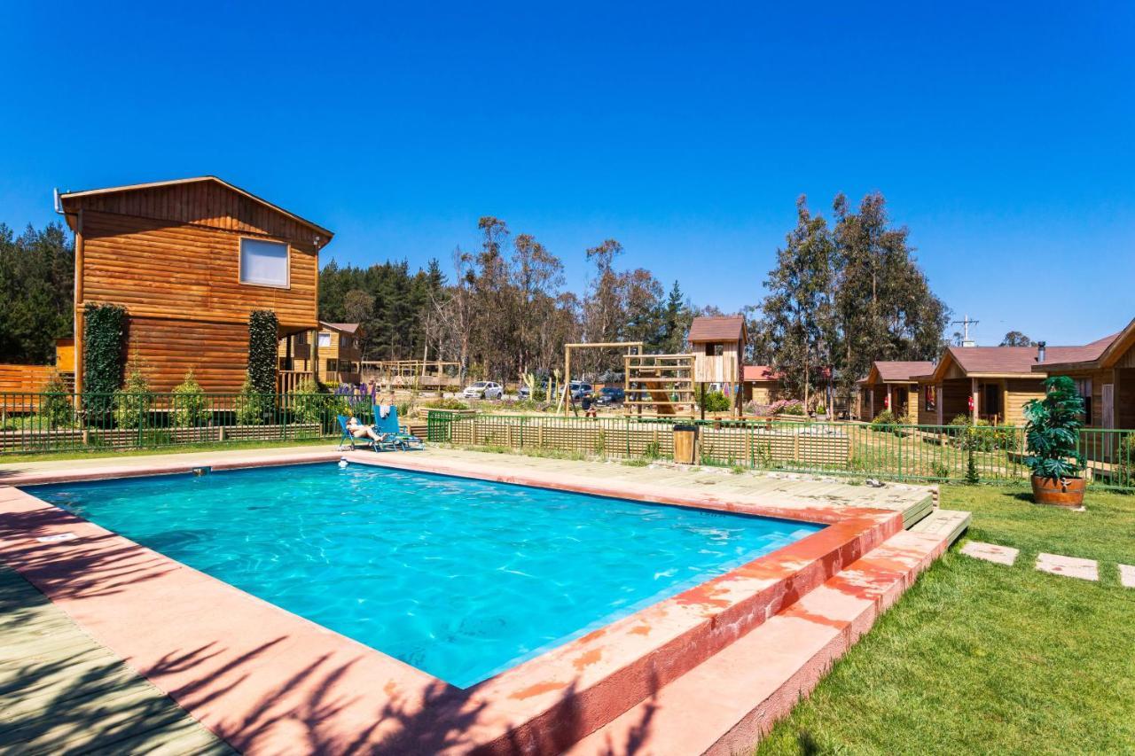 Cabana En Tunquen Con Parrilla, Fogon, Piscina Y Bosque Kültér fotó