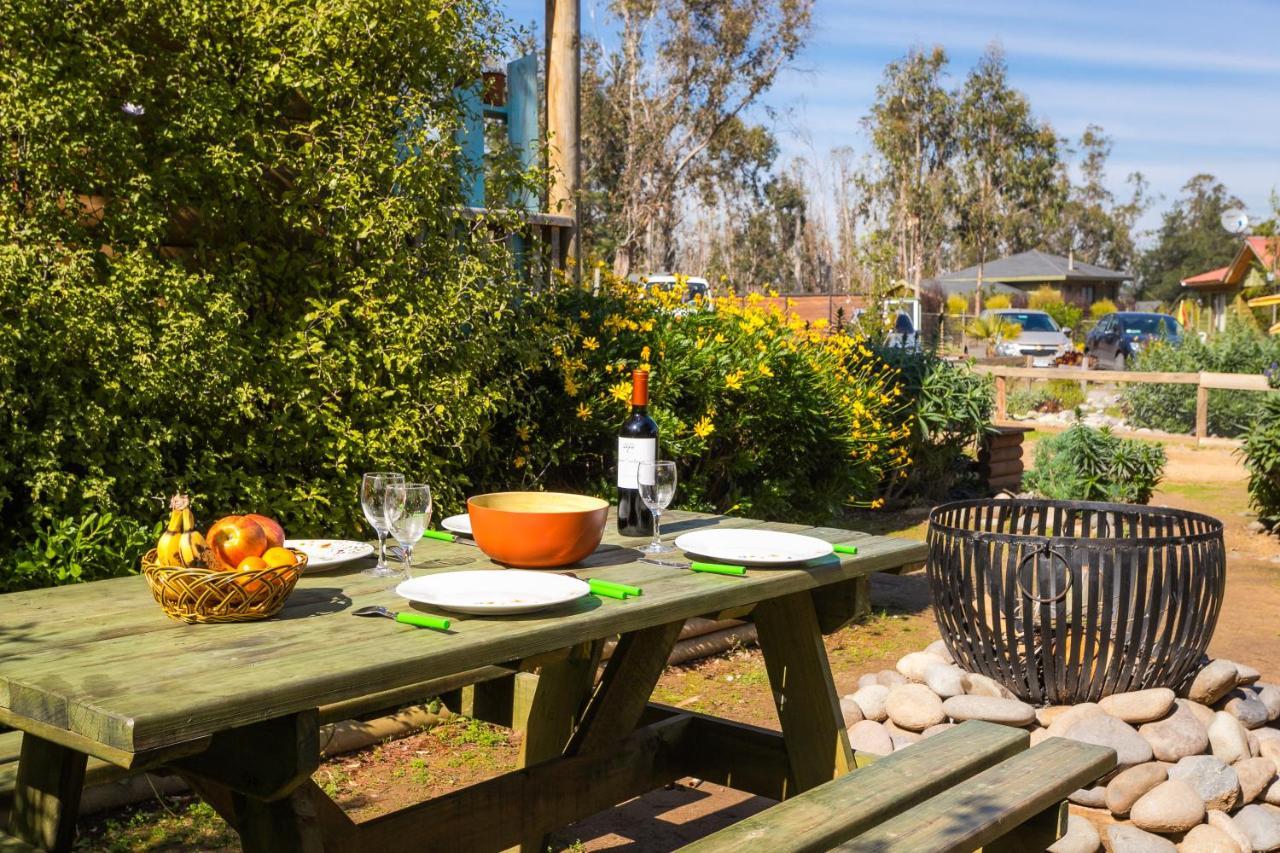 Cabana En Tunquen Con Parrilla, Fogon, Piscina Y Bosque Kültér fotó